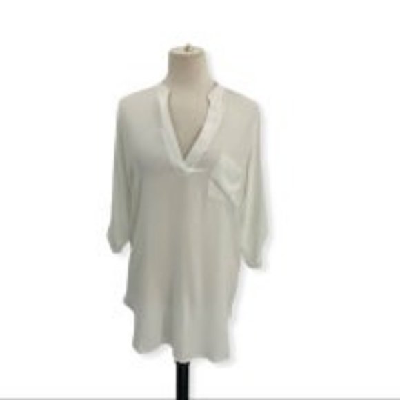 Tops - All In Favor Ivory Roll Tab Tunic